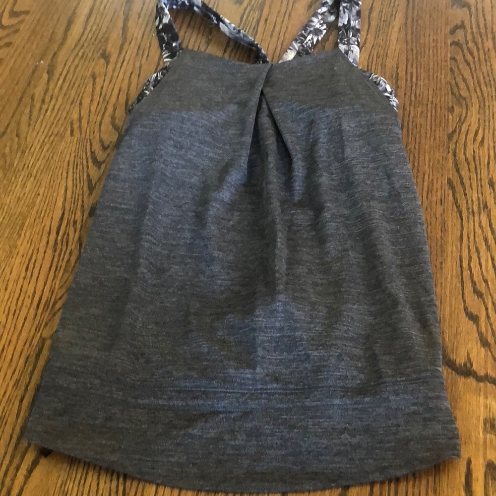 Lululemon tank top with built in floral sports bra